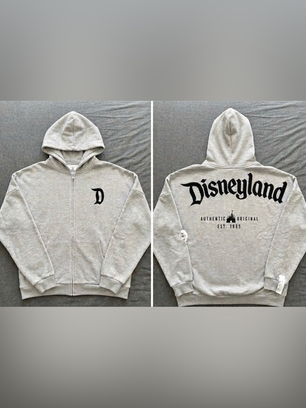 Disneyland Grey Zip Hoodie Mens Size XL New NWT Disney Mickey Mouse Theme Parks
